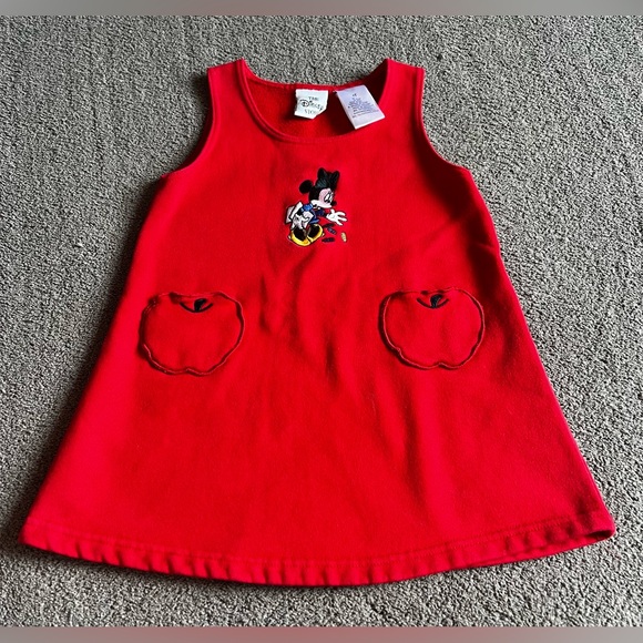Disney Other - Vintage Disney Youth size 4T Minnie Mouse ‘Back to School’ Themed Red Dress